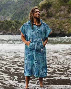 Tulum Recycled Towel Poncho - Palm Camo Moonlight