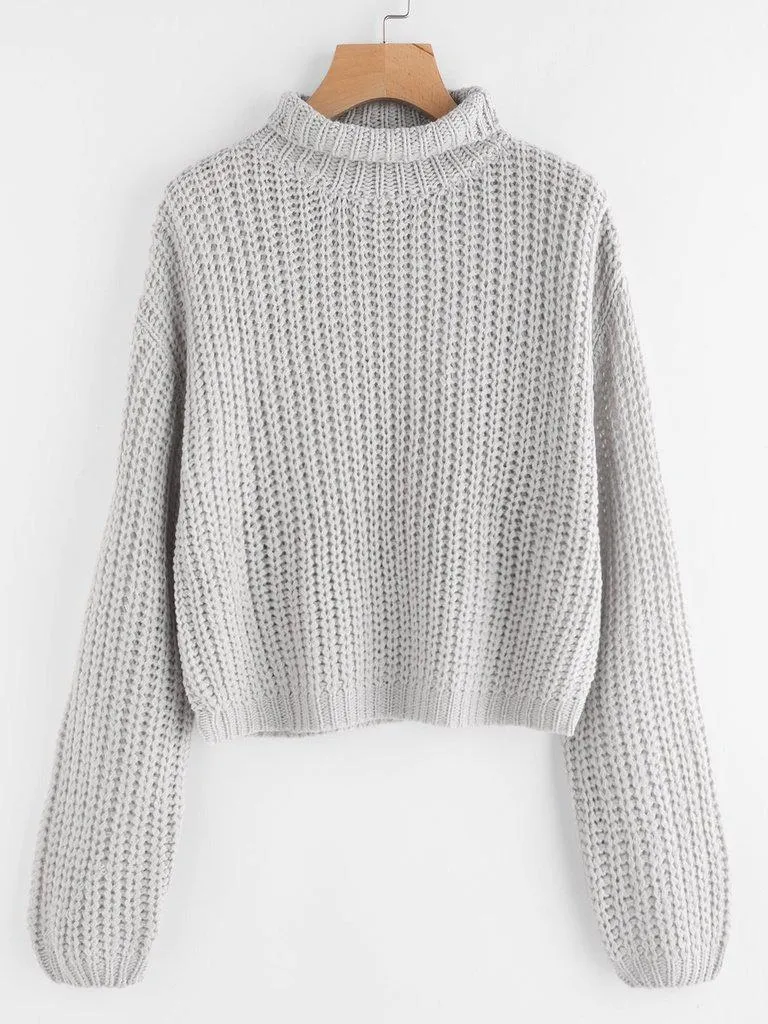 Turtle Neck Drop Shoulder Jumper