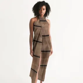 Uniquely You Sheer Sarong Swimsuit Cover Up Wrap / Brown Wood