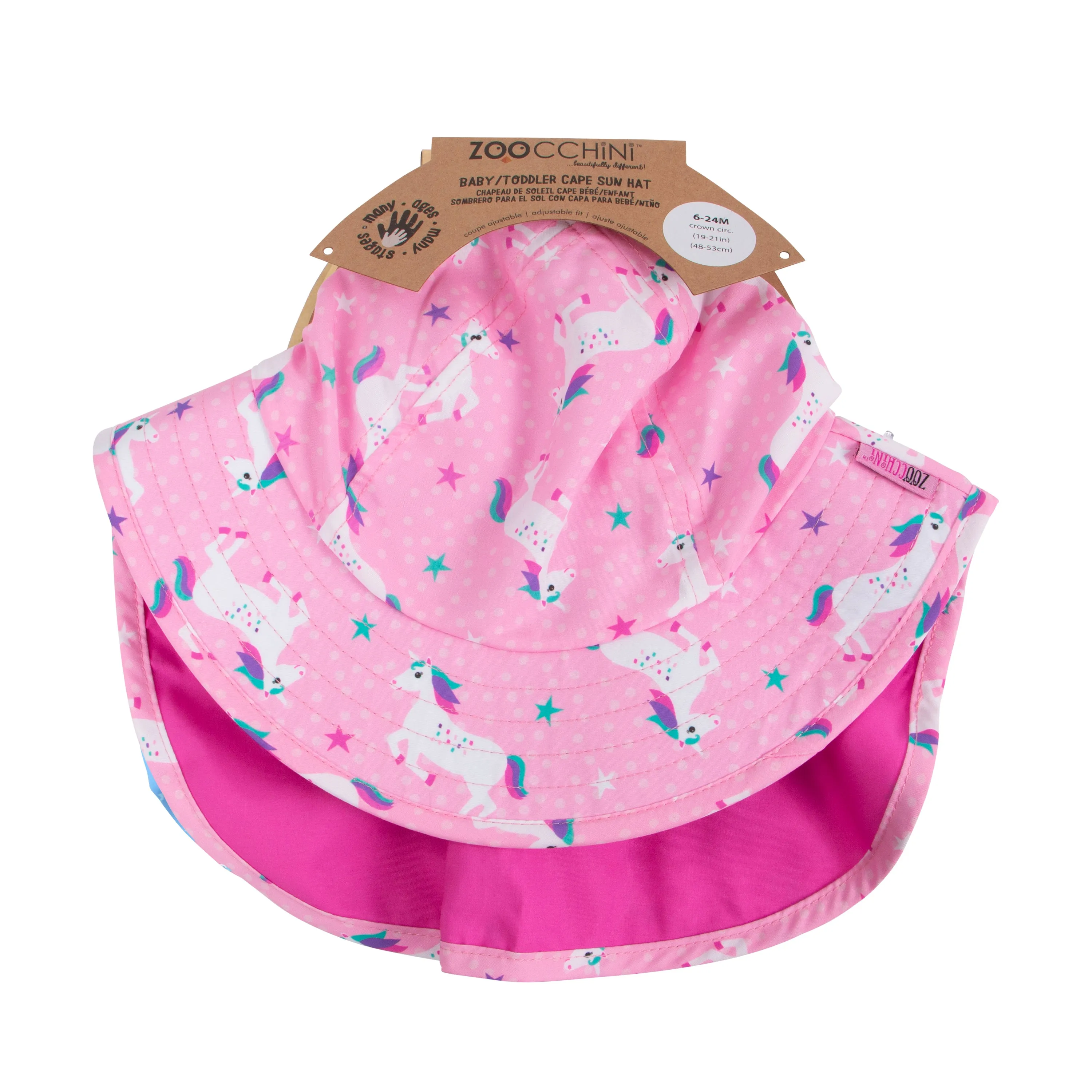 UPF 50  Cape Sun hat - Unicorn