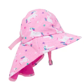 UPF 50  Cape Sun hat - Unicorn