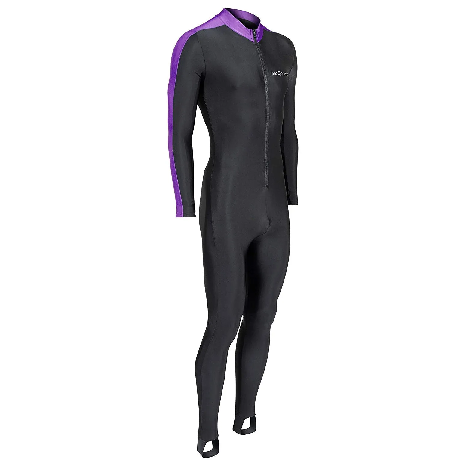 Used NeoSport Unisex Full Body Sport Skin Suit - Black / Lavender - X-Large