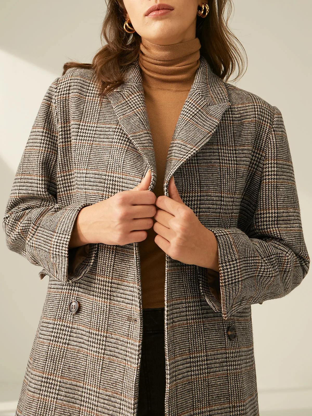 Valor Charming Plaid Overcoat