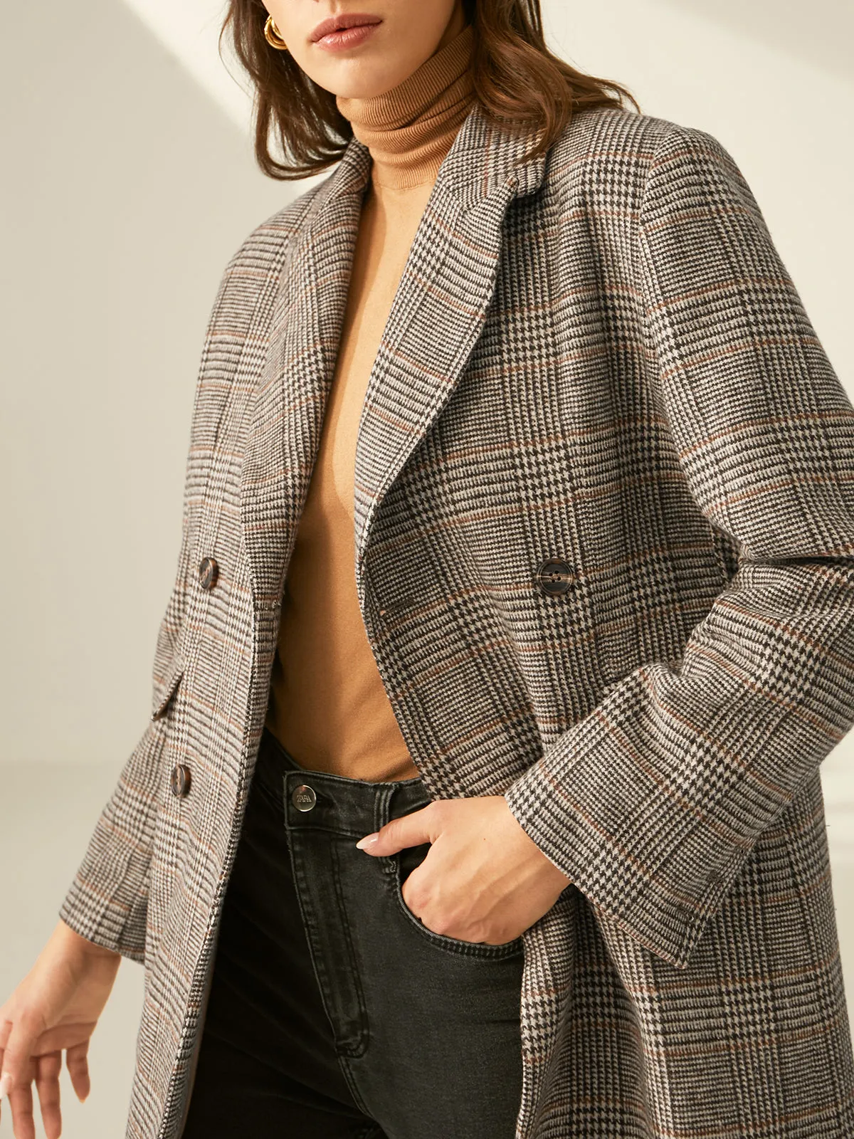 Valor Charming Plaid Overcoat