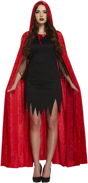 Velvet Cape with hood : Red or Black