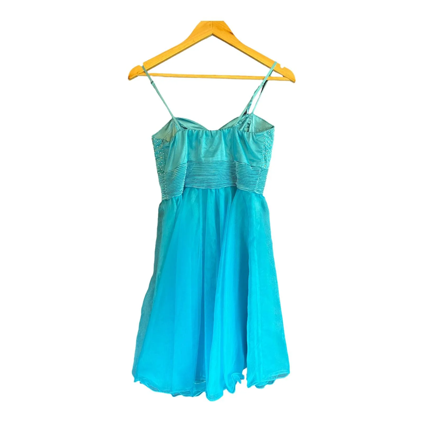 Vintage Aqua Strappy Cocktail Dress UK Size 6