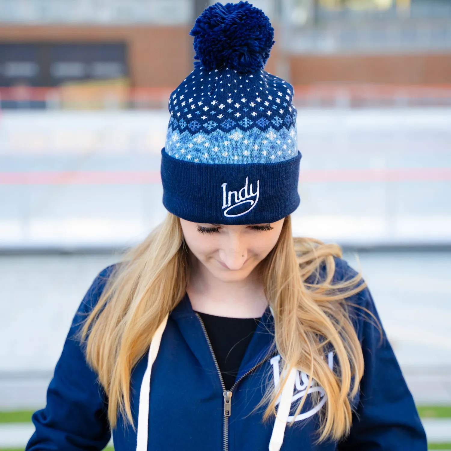 Visit Indy Banff Beanie Navy