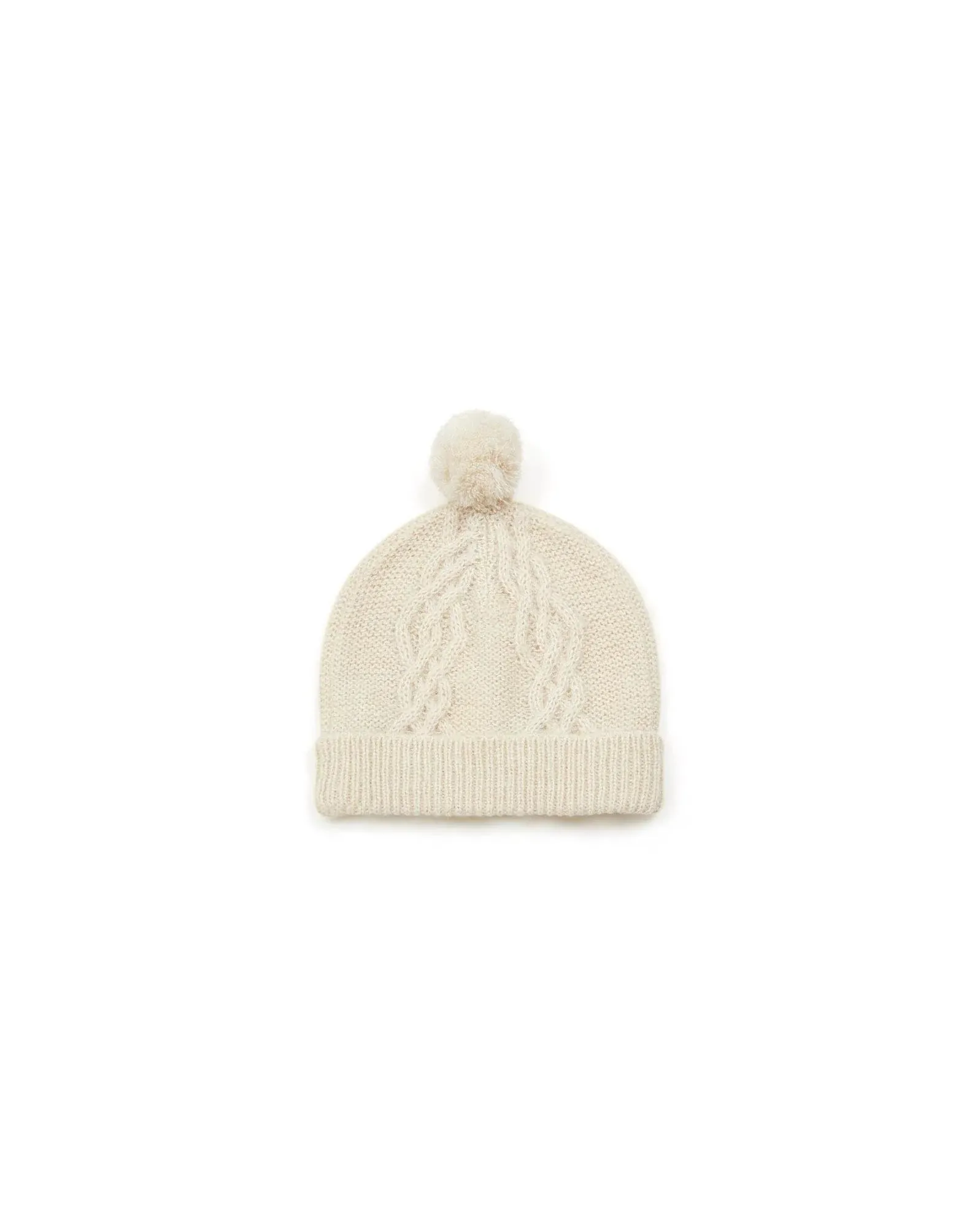 Winter Cable Knit Hat in Creme