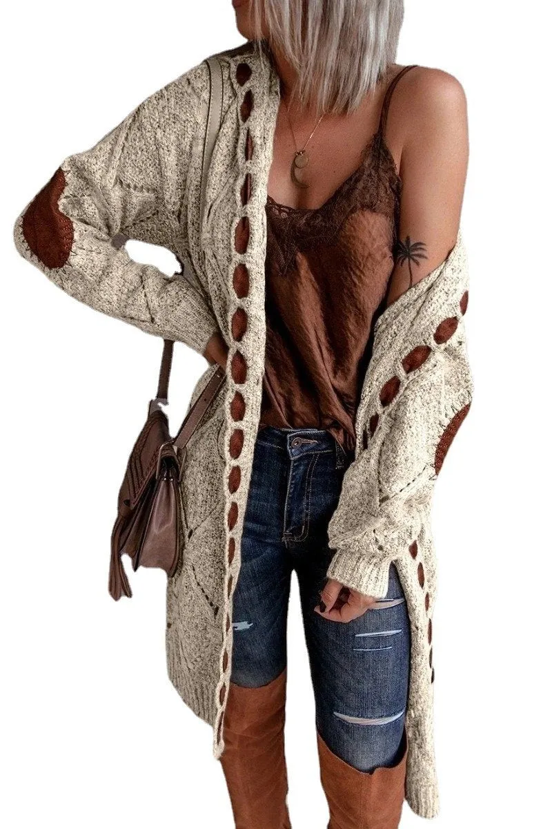 Women Knitting Long Sleeves Cardigan Sweaters