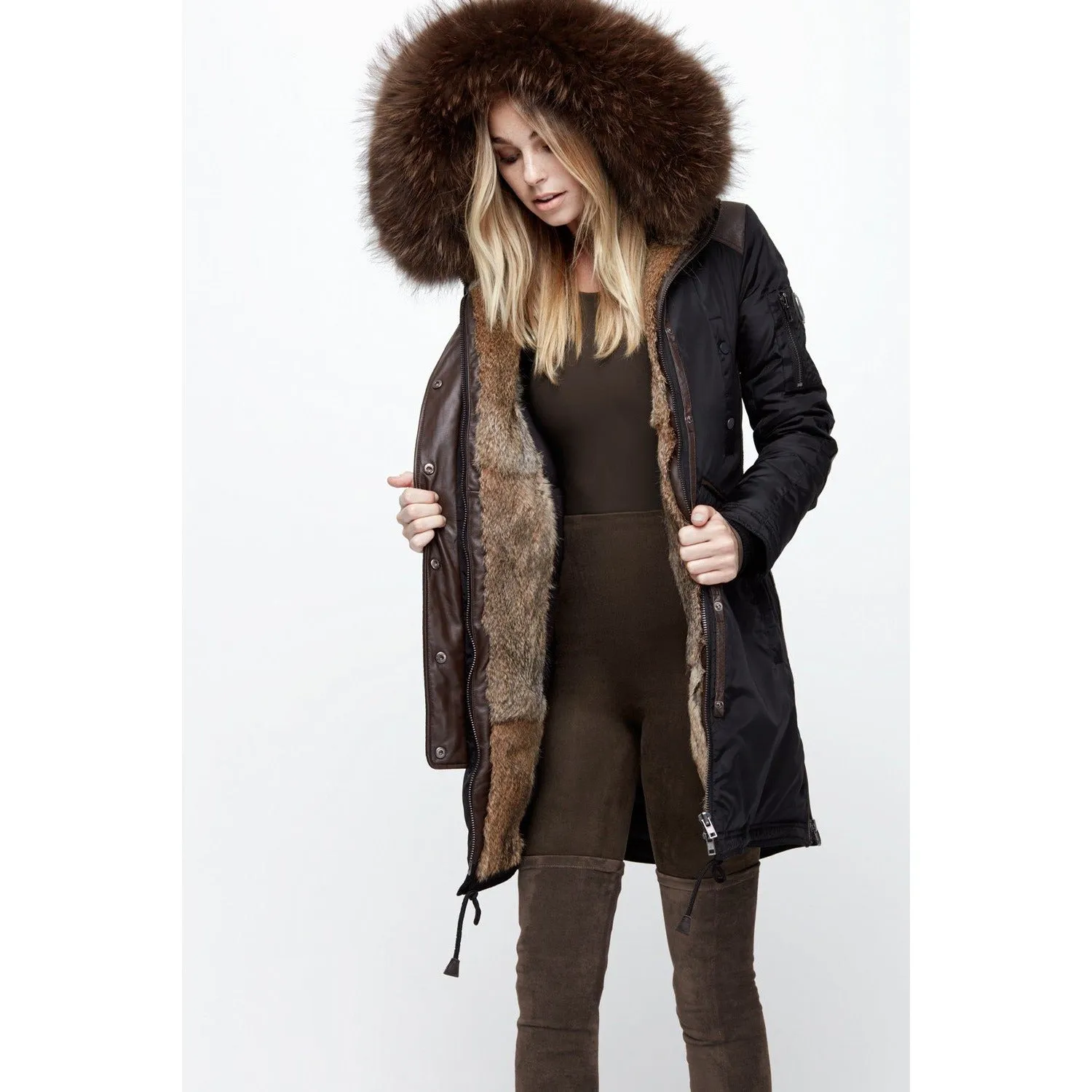 Women's Nicole Benisti Brera Coat - Black/Mocha