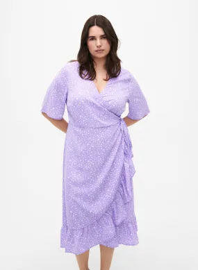 Zizzi Tuilp Wrap Lilac Dress