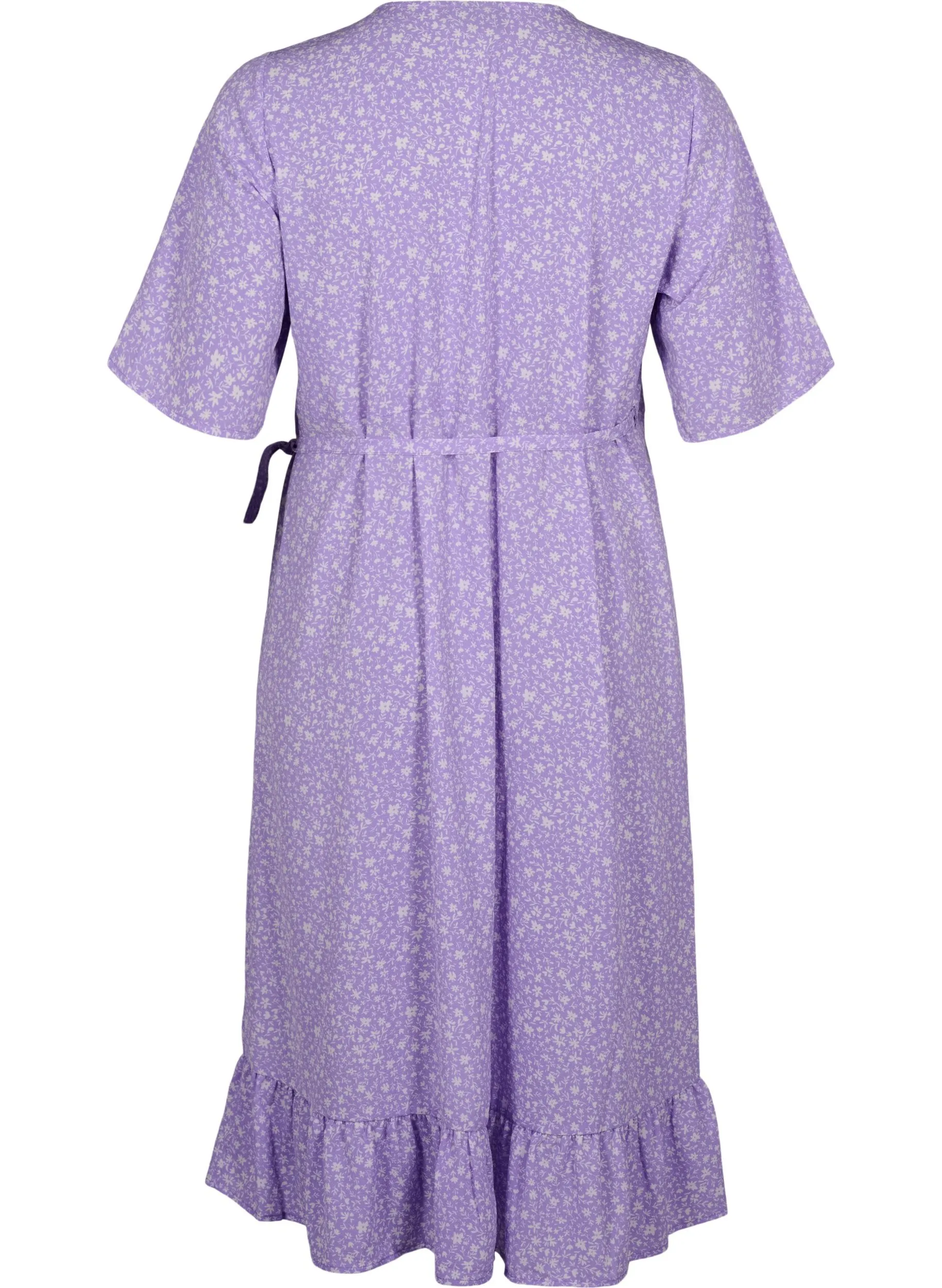 Zizzi Tuilp Wrap Lilac Dress