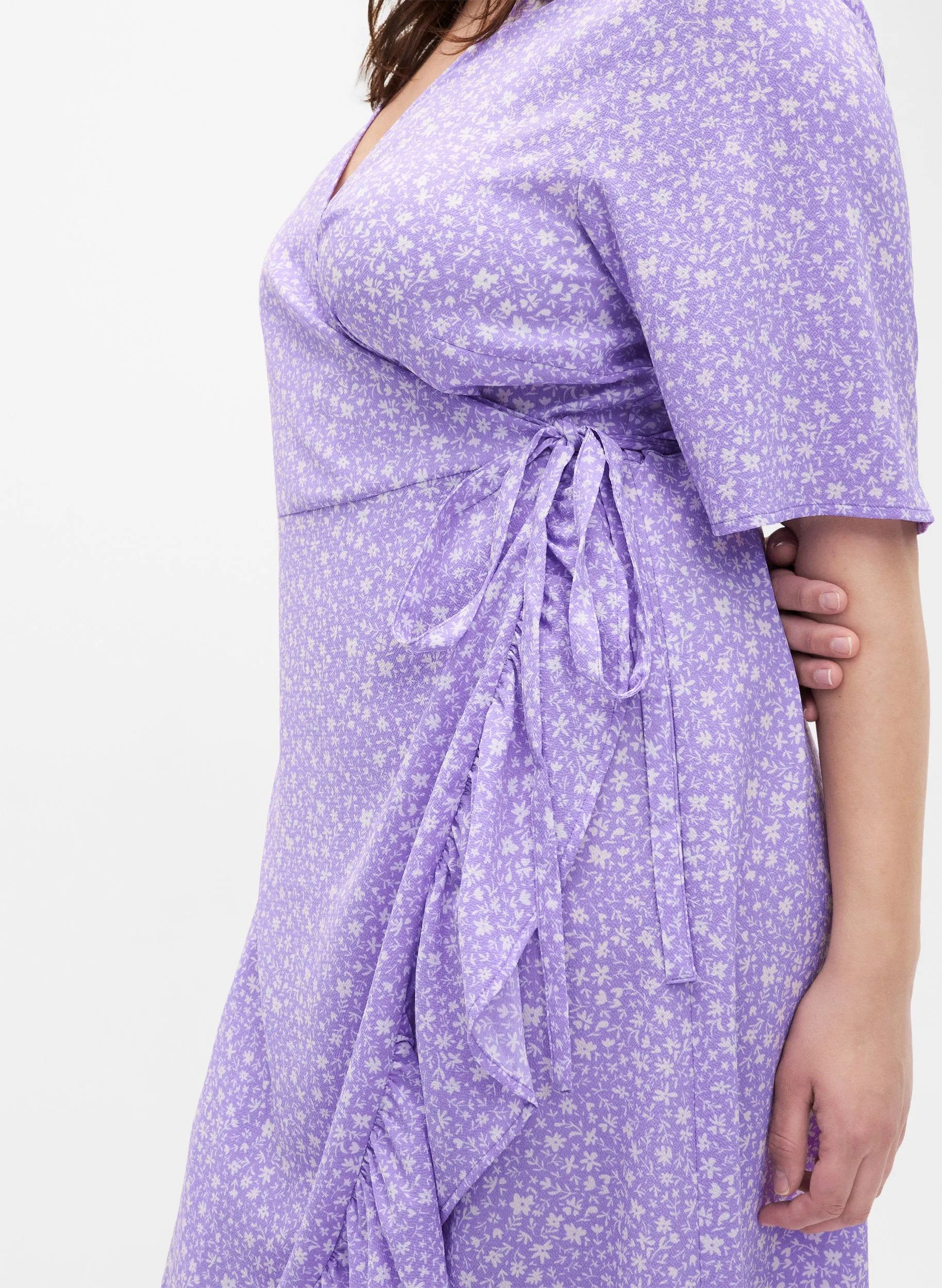 Zizzi Tuilp Wrap Lilac Dress