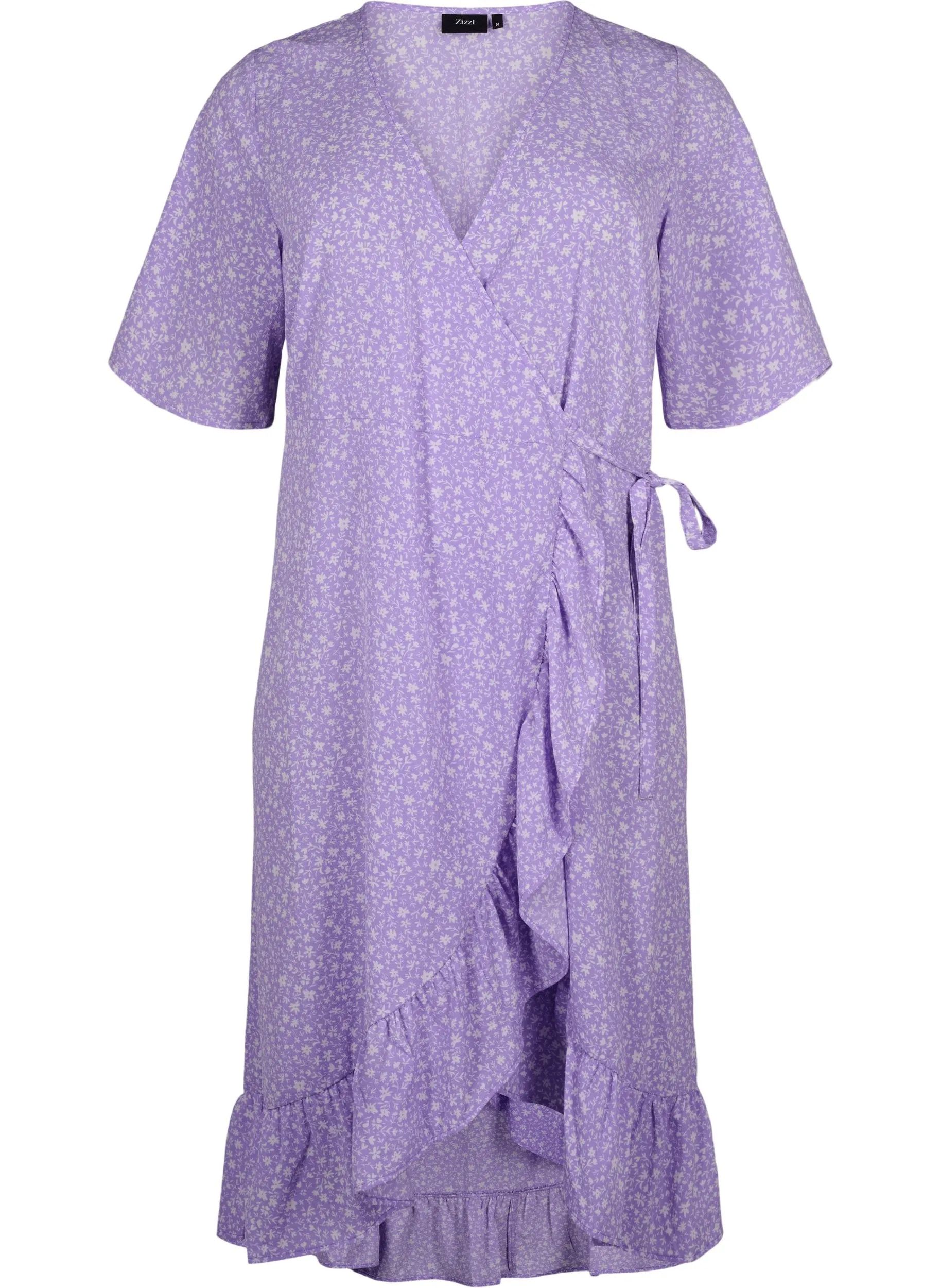 Zizzi Tuilp Wrap Lilac Dress